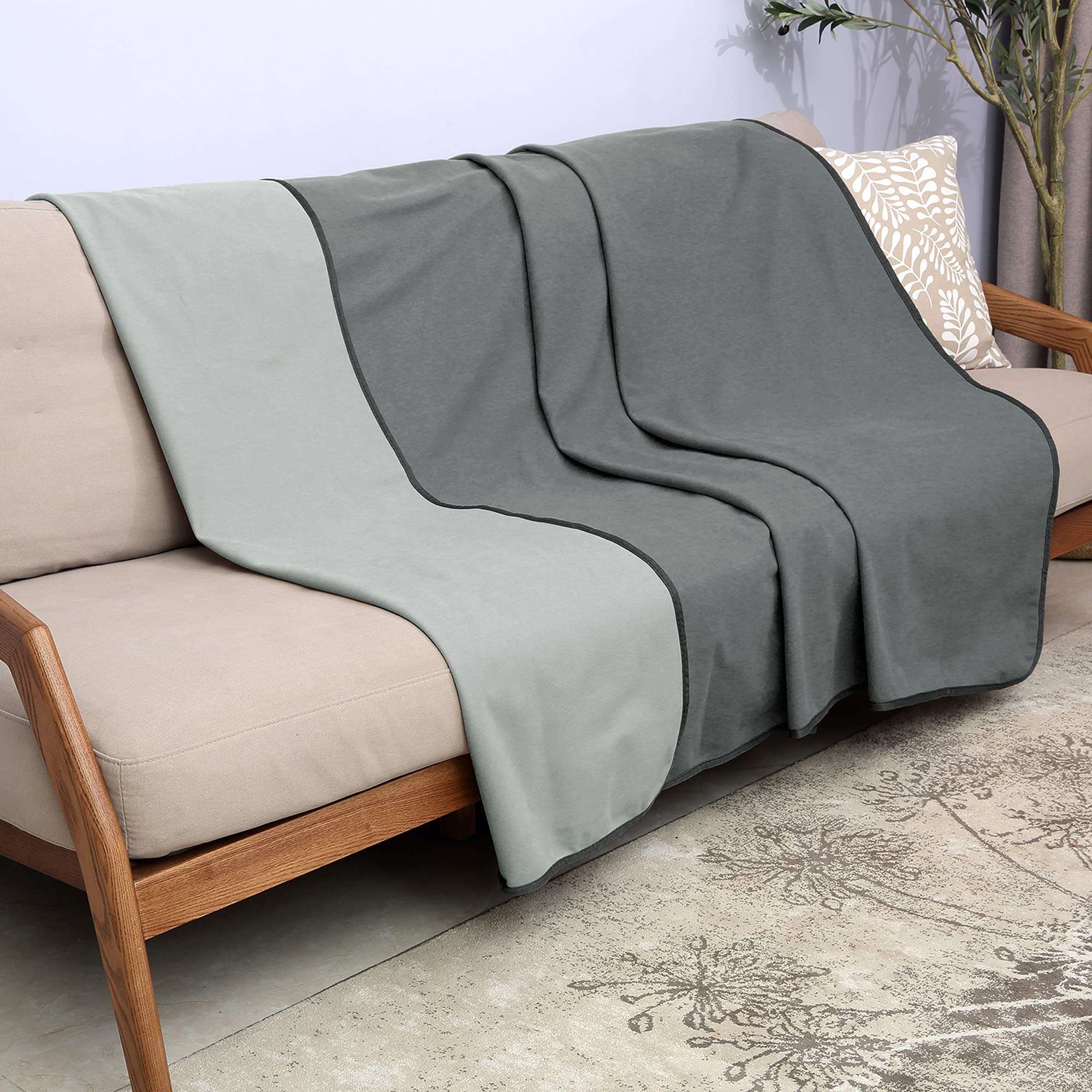 Catalonia Waterproof Fleece Blanket For Couch, Reversible Sofa Cover, Bed Coverlet Protector Washable, Leak Proof, Comfortable For People And Pets