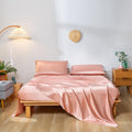 Revdomfly 3 Pcs Twin Size Luxury Silky Soft Champagne Satin Sheet Set,1 Premium Moisture Wicking Fitted Sheet Fits Up To 16 Inch