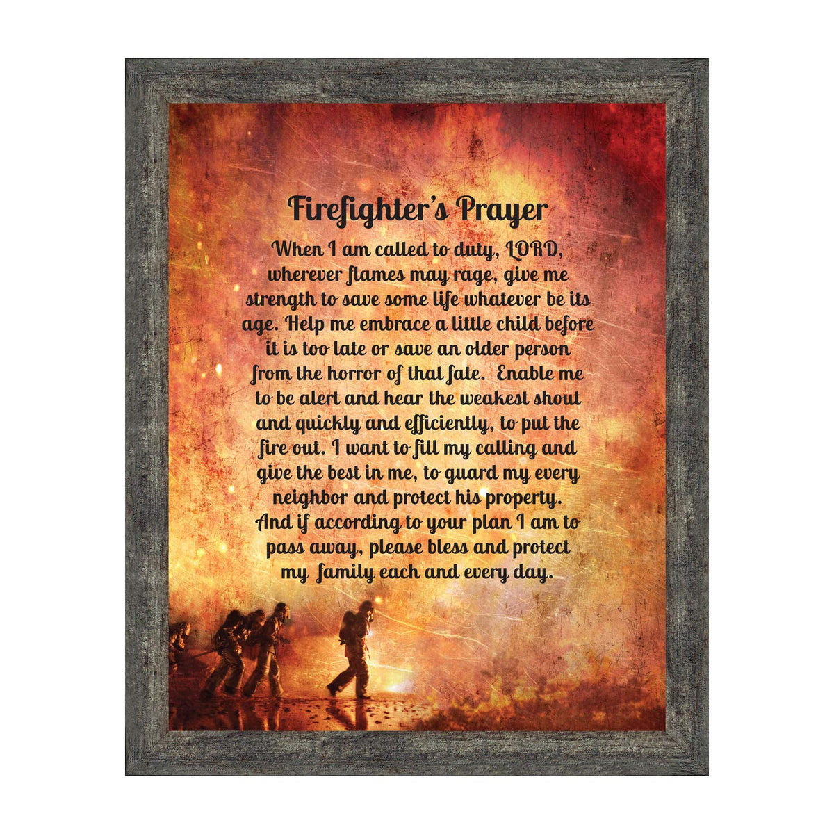 Crossroads Home D  cor Firemans Prayer Picture Frame, Firefighter Decor, Firefighter Graduation Present, 2104BW