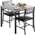 IRONCK Dining Table Set for 2, Small Kitchen Table with Upholstered Chairs Dinning Table Set for Kitchen & Dining Room, Compact 