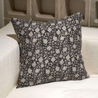 Domvitus Floral Pillow Covers 20X20, Throw Pillows For Couch, Floral Print Pillow Cover, Decorative Neutral Accent Throw Pillow Covers For Living Room, 1Pc, Black