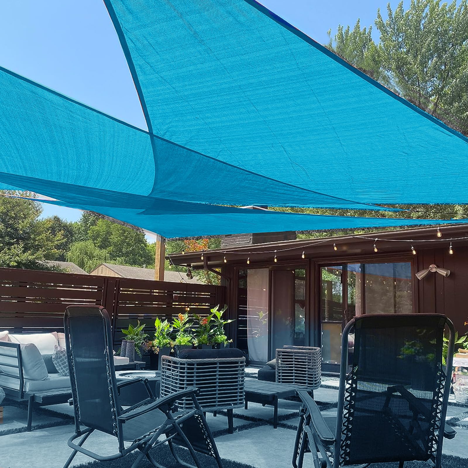 Love Story 10 ' X 10 'X 14 ' Right Triangle Turquoise Blue Sun Shade Sail Canopy Uv Block Cover For Outdoor Patio Garden Backyar