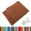 Treely 100% Cotton Knitted Throw Blanket Couch Cover Blanket(31 X 40 Inches, Brown)