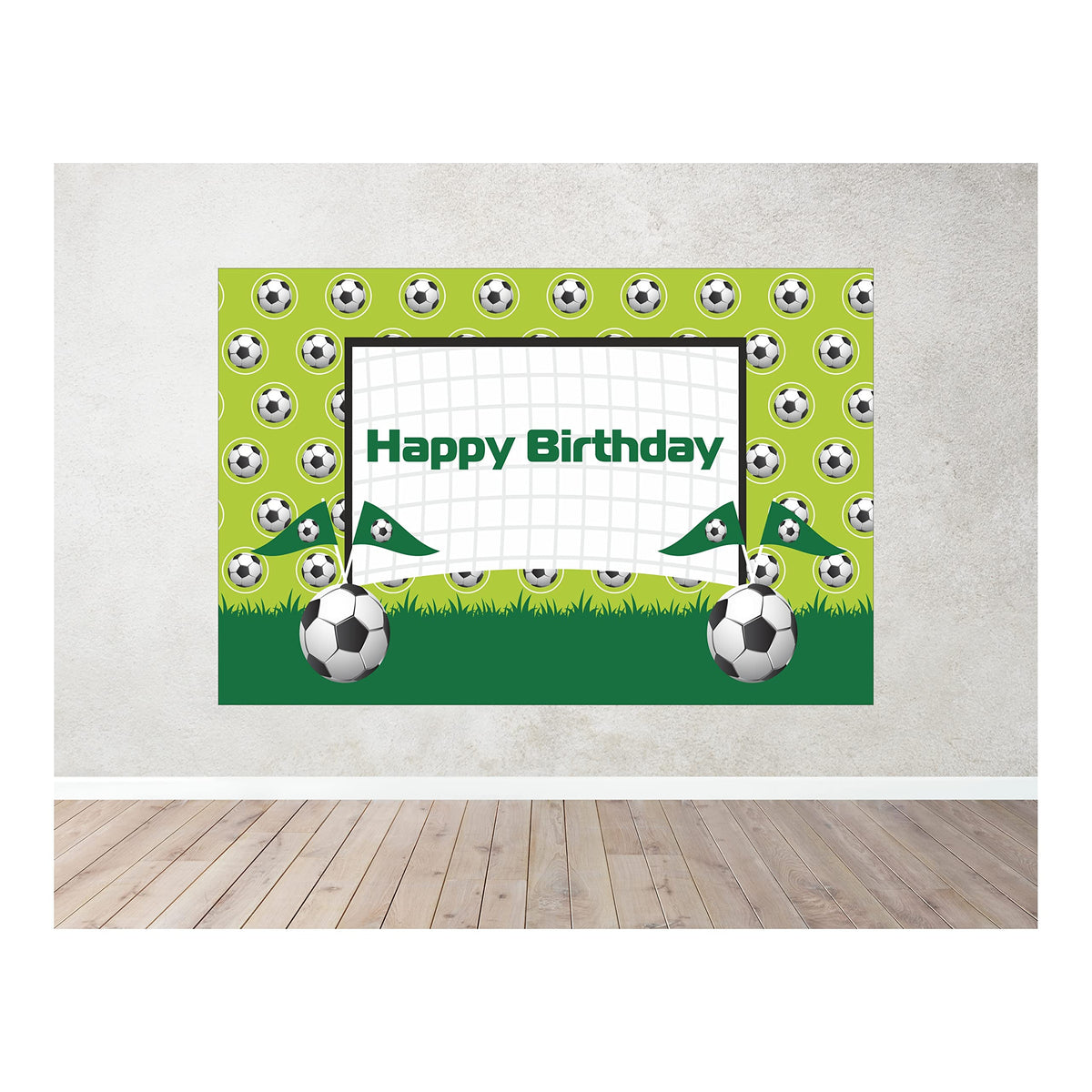 Pretty UR Party Football Happy Birthday Backdrop, Soccer Banner for Boys, Footballer, Kids, Photography Background, Cake Table S