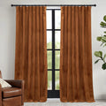 Ryb Home Velvet Curtains 108 Inch, Room Darkening Window Curtains For Living Room Thermal Insulated Privacy Backdrop With Back Tab Loop For Bedroom, Golden Oak, W52 X L108 Inch, 2 Panels