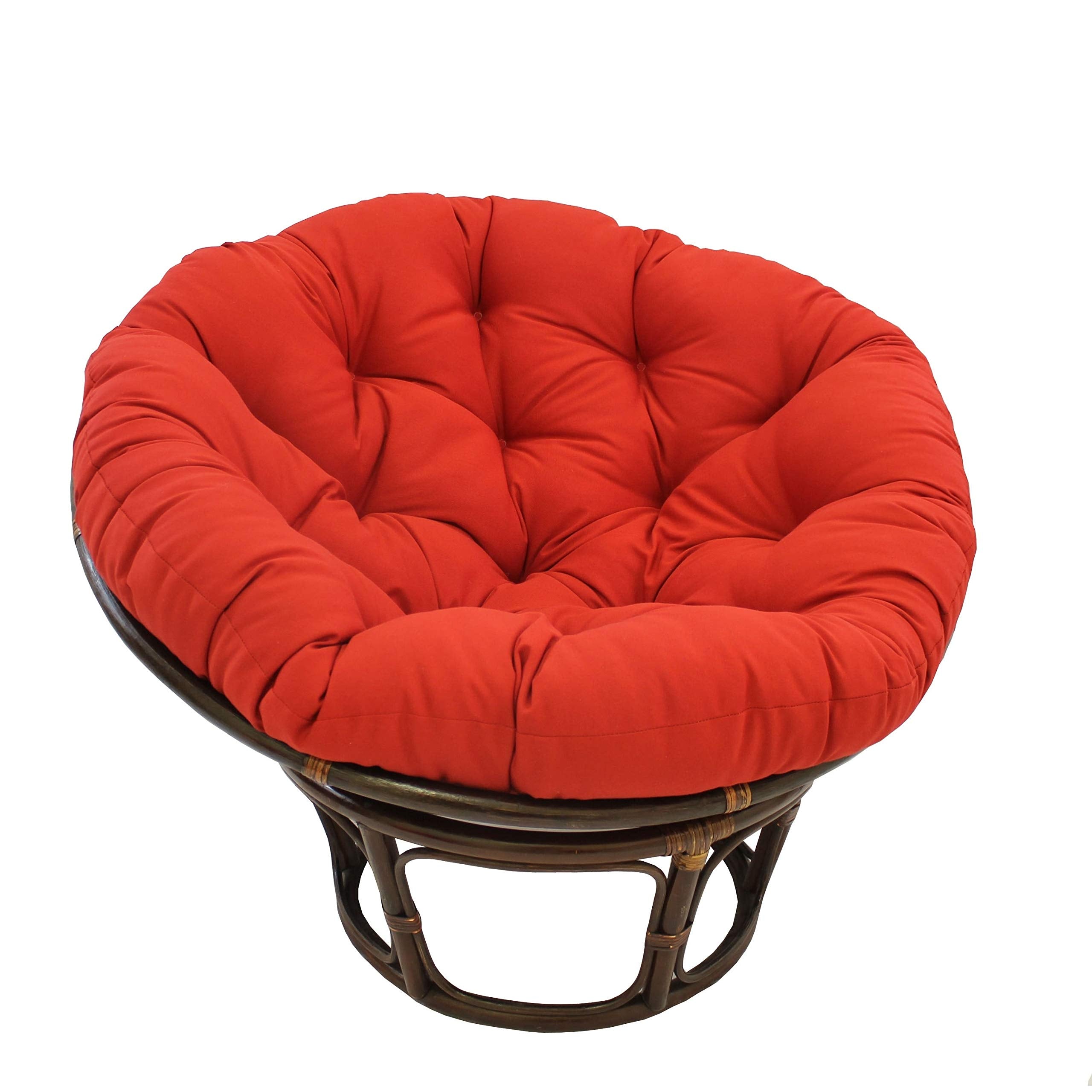 Blazing Needles Twill Papasan Cushion, 48" x 6" x 48", Ruby Red