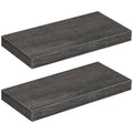 Hoobro Floating Shelves, Wall Shelf Set Of 2, 15.7 Inch Hanging Shelf With Invisible Brackets, For Wall Decor In Bathroom, Bedroom, Toilet, Kitchen, Living Room, Office, Charcoal Gray Bc40Bj01