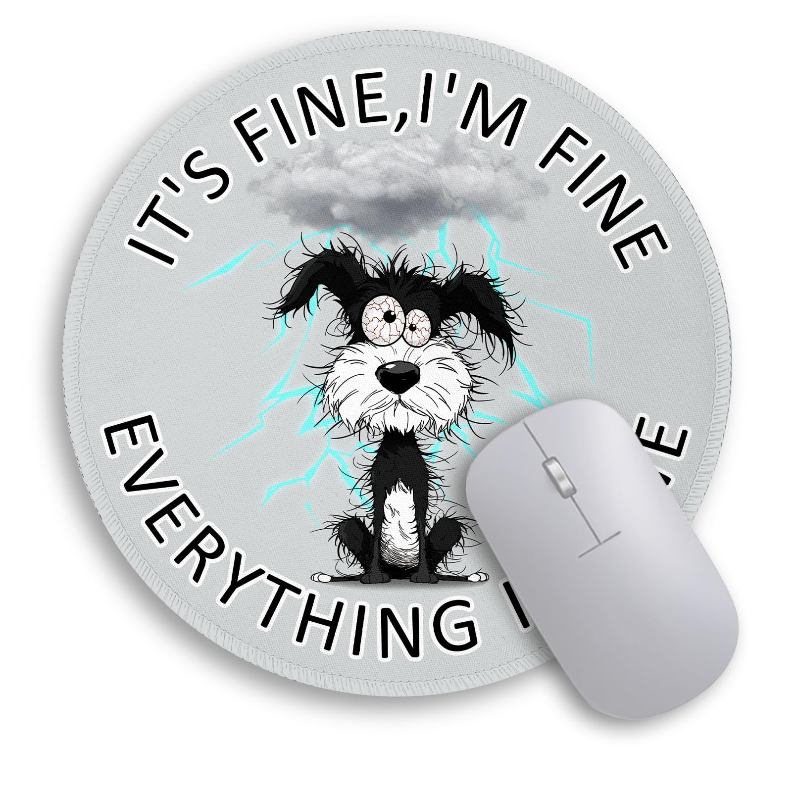 Immaturus Funny Dog Mouse Pad, Cute Small Mouse Pads For Desk, Round Travel Mousepad For Wireless Mouse Gaming Work Laptop, Mini