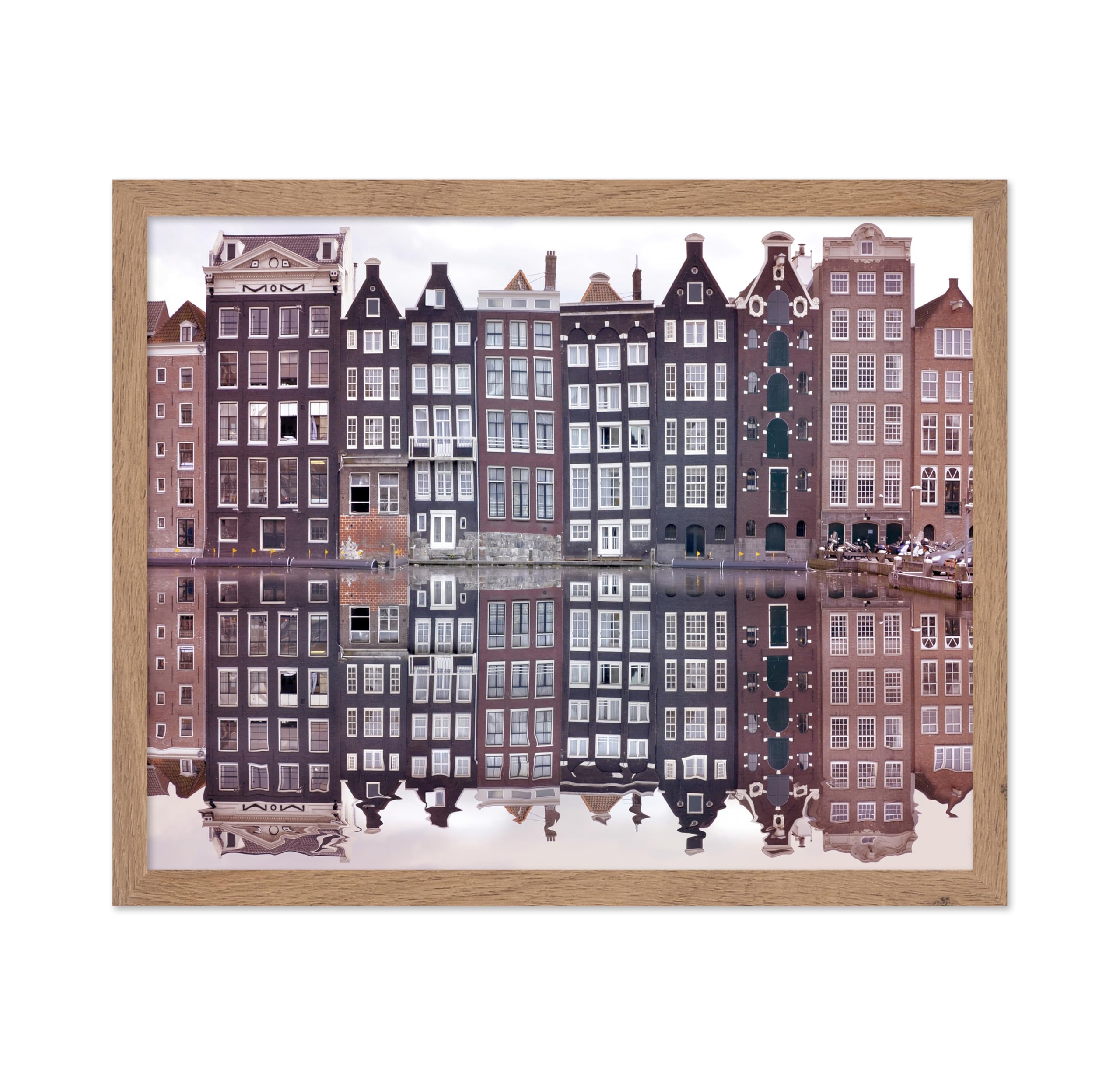 Poster Master Amsterdam Poster - Amsterdam Reflection Print - Netherlands Art - Gift for Men, Women & Travel Lover - Landscape W