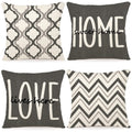 Ycoll Farmhouse Pillow Covers 18X18 Set Of 4 Throw Pillow Covers Rustic Linen Decorative Pillows Square Cushion Covers For Home