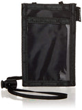 SICURIX ID Neck Pouch Badge Holder Vertical Adjustable Cord, Black (55120)