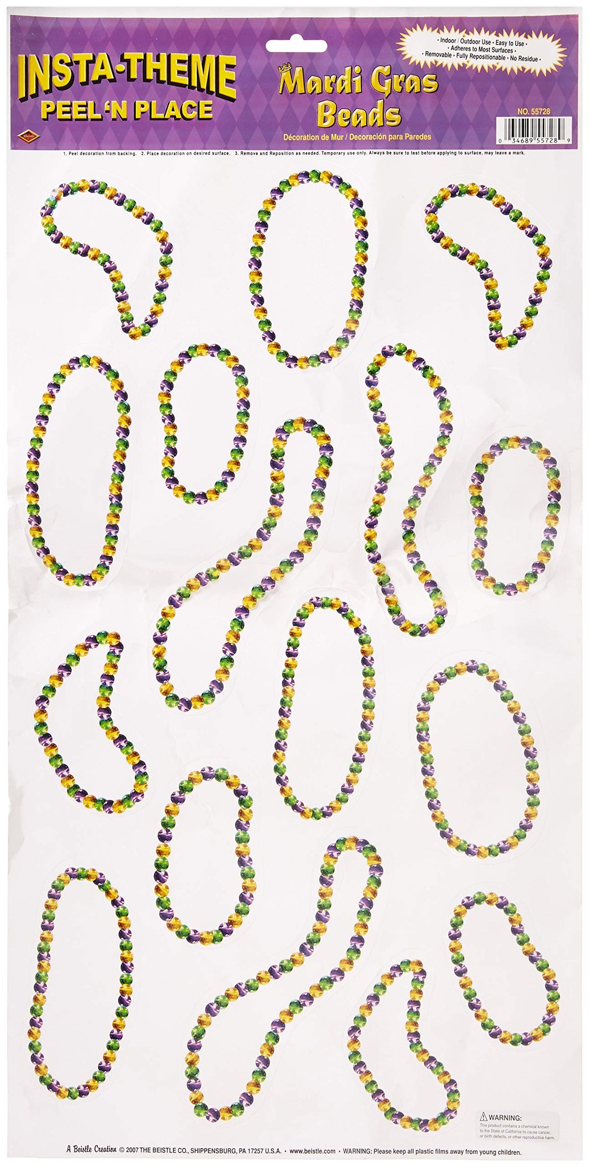 Mardi Gras Beads Peel N Place