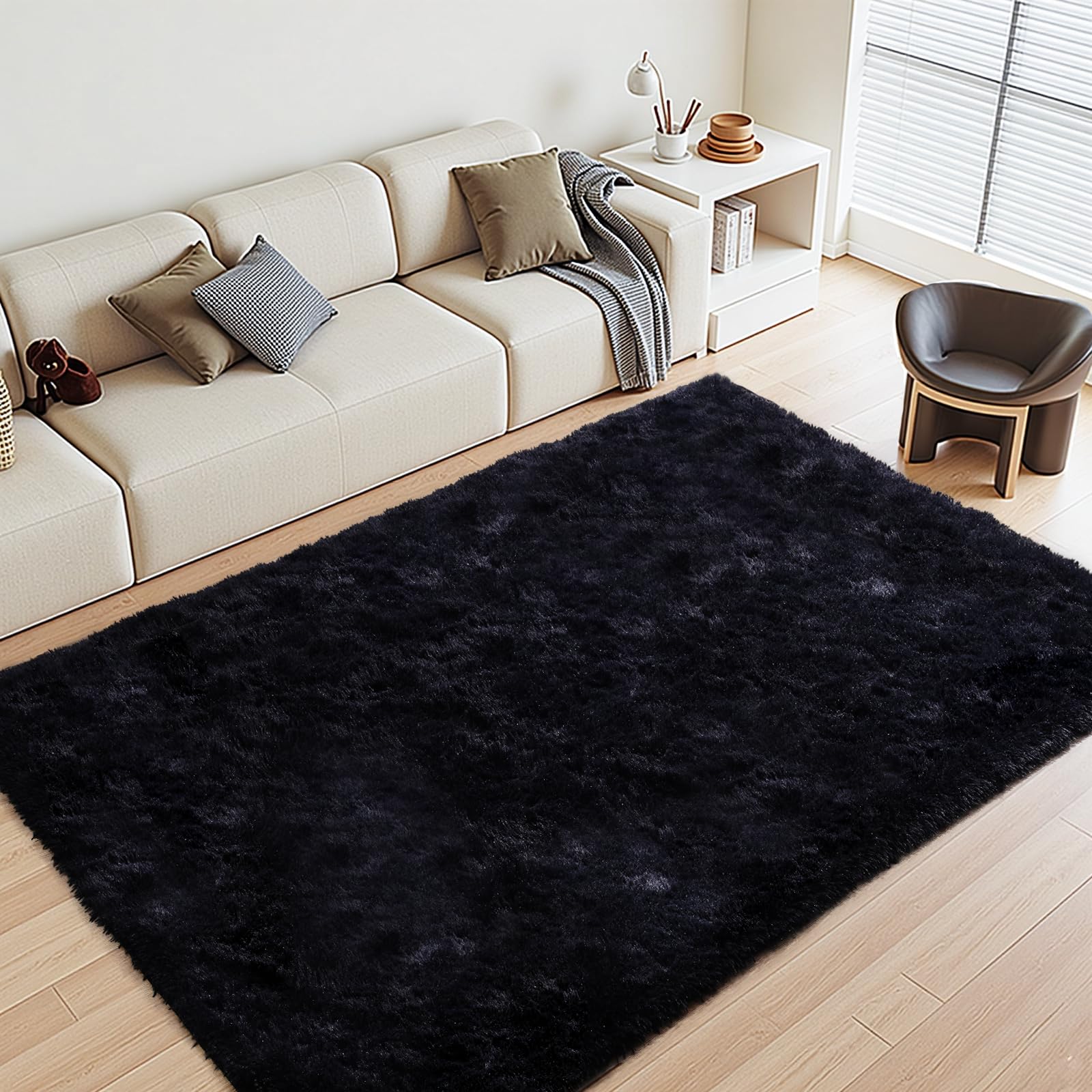 Beige Rugs for Bedroom Fluffy 4x6 ft Living Room Rug Cream Soft Area Rugs Non-Slip Shag Carpet for Nursery Kids PlayRoom Dorm Of