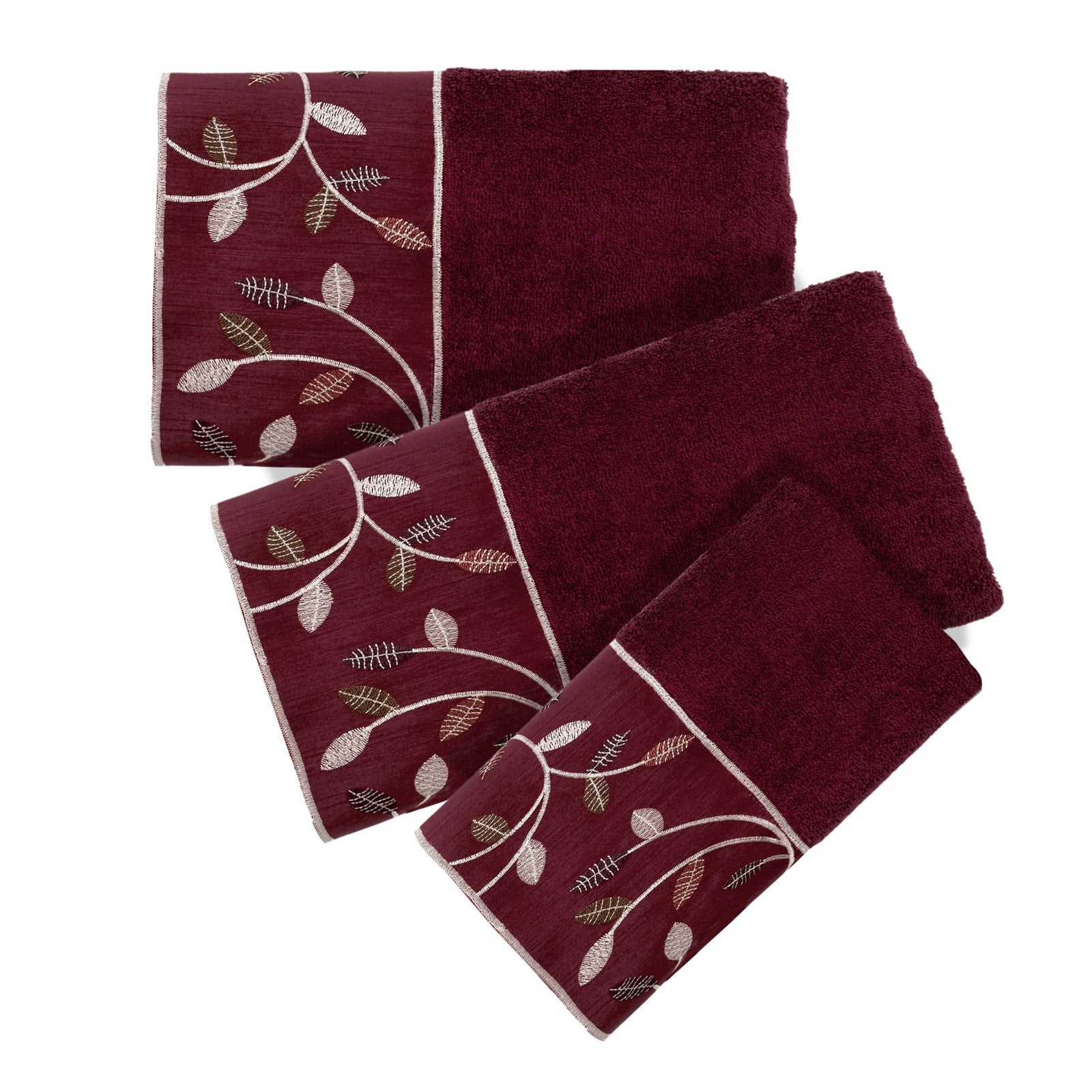 Popular Bath Aubury Collection, Towel Set, Burgundy