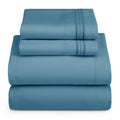 Hearth & Harbor Cal King Size Sheets - 4 Piece Bed Sheet Set, Hotel Luxury Double Brushed Bed Sheets - Extra Soft Bedding Sheets & Pillowcases, California King, Blue Heaven