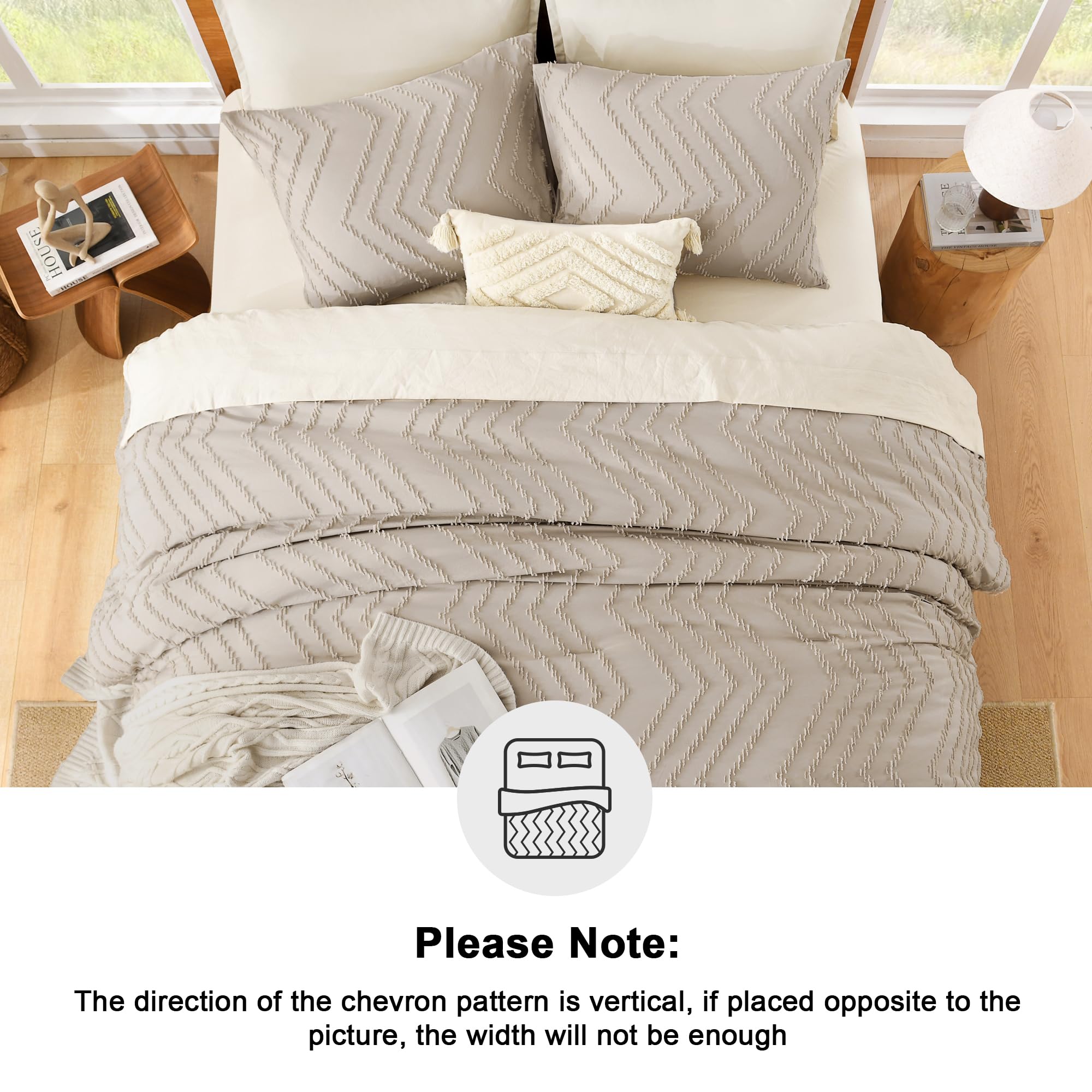 Litanika Khaki King Comforter Set, 3 Pieces Lightweight Tufted Bedding Sets, Down Alternative Comforter Fluffy Bed Set Gift Choi