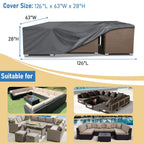 Akefit Patio Furniture Set Cover Outdoor Sectional Covers 500D Heavy Duty Outdoor Table Sofa Set Covers Waterproof Resistant Lar