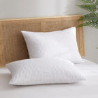 Phf Ultra Soft Waffle Weave Pillowcases Standard Size 20' X 26' 2 Pack, No Insert, Breathable Skin-Friendly Pillow Shams, Decorative Waffle Weave Pillow Case Covers, White