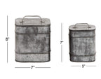 Deco 79 Set Metal Square Lidded Box Set Of 2, 8''X7''