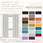 Koufall 52X92 Inch Length White Blackout Curtains For Bedroom