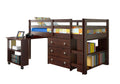 Donco Kids Study & Sleep Twin Cappuccino Low Loft Bed
