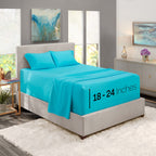 Nestl Extra Deep Pocket Sheets - Fits Mattress 18-24 Inches Deep, Extra Deep Pocket Twin Xl Sheets Sets, 4 Piece Twin Xl Size Sheets, Twin Xl Sheets Deep Pocket, Bright Blue Sheets