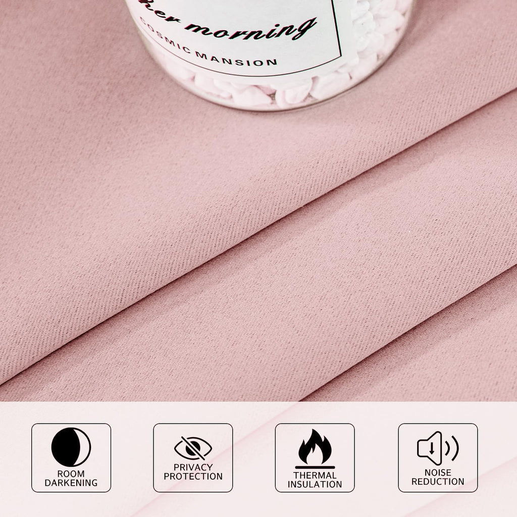 Mysky Home Pink Door Curtains For Doorway Closet Curtain For Living Room Grommet Room Darkening Curtain For Girls Bedroom Thermal Insulated Nursery Curtain, 1 Curtain Panel, 52 X 72 Inch