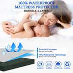 Sufdari Full Size Mattress Protector,Waterproof Mattress Protector,Fitted Sheet Style Mattress Cover With 18' Deep Pocket,Washable And Comfortable-Green,Full