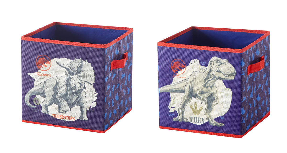 Idea Nuova Jurassic World Set Of Two Spacious Collpasible Storage Cubes, 10inchX10inch