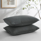Southshore Fine Linens - Vilano Springs - Pair Of Quilted Pillow Sham Covers (No Inserts), 22' X 22', Slate