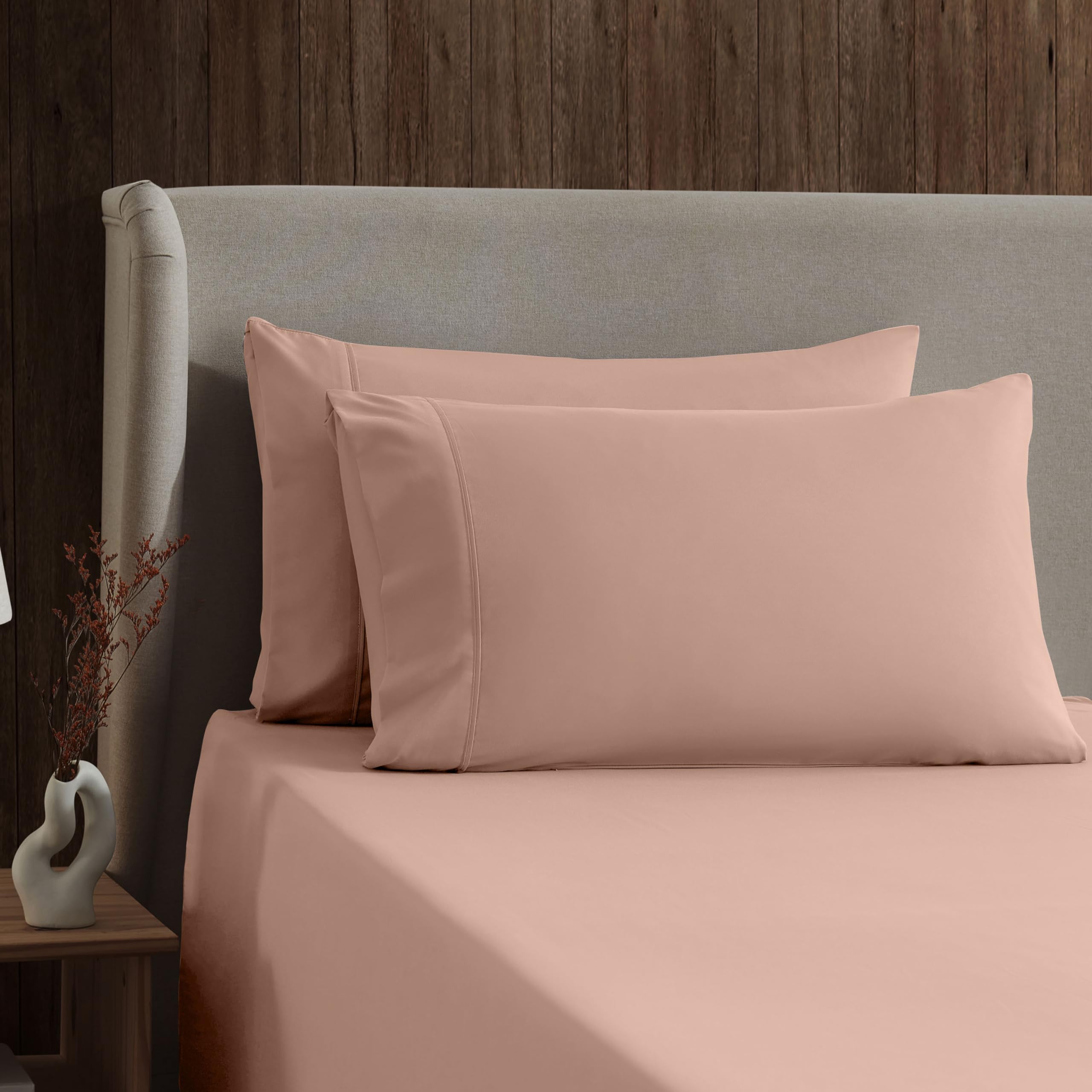 Nestl King Size Sheets Set - 4 Piece King Sheets, Deep Pocket, Hotel Luxury, Extra Soft, Breathable And Cooling, Peach King Bed Sheets