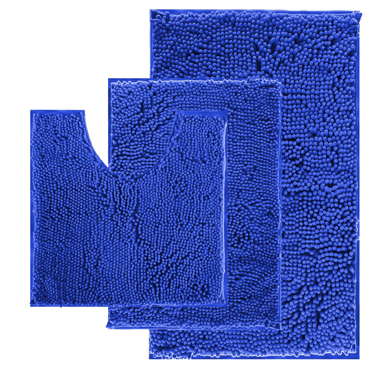 Blue Bath Mat  Super Soft Nonslip, Machine Washable, Dries Quickly  Ultra Soft 3 Piece Bathroom Set