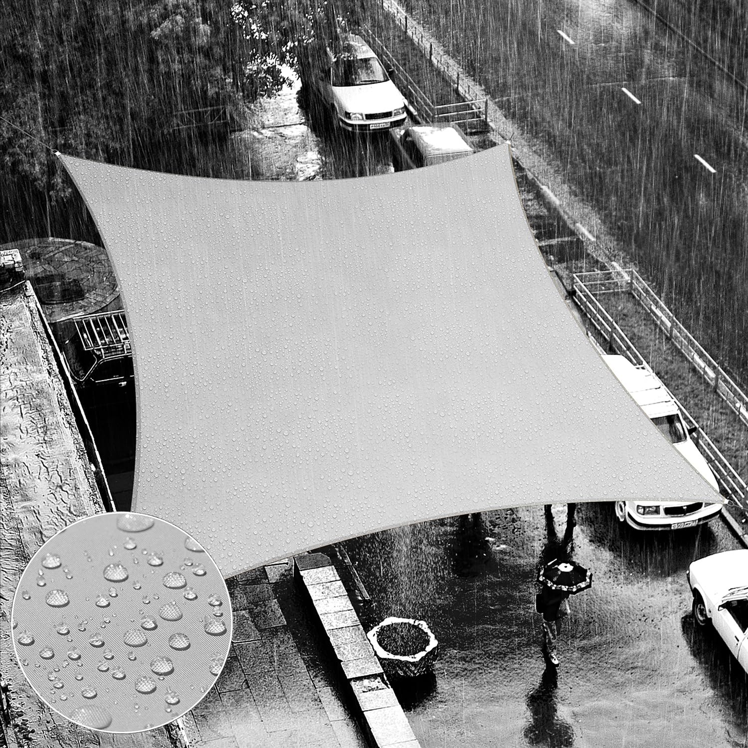 Shademart 4 ' X 10 ' Grey Waterproof Shade Sail Sun Shade Sail Rectangle Custom Size Water Resistant Canopy Awning Shelter, 95%
