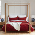 Levtex Home - Cross Stitch Velvet Red Quilt Set - Twin Quilt + One Standard Pillow Sham - Cross Stitched Pattern - Quilt Size (6