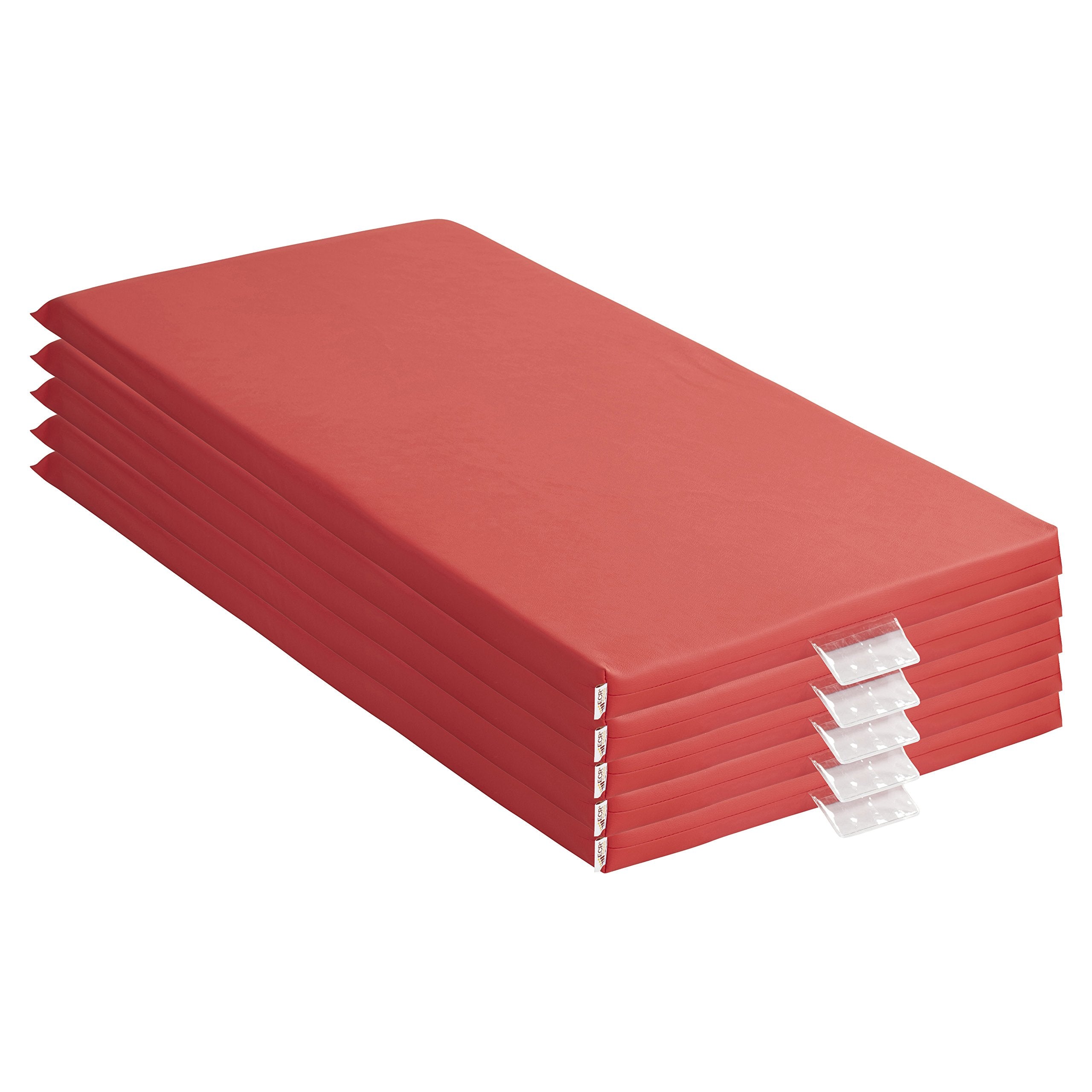 ECR4Kids SoftZone Rainbow Rest Mat, 2in, Sleeping Pad, Red, 5-Piece