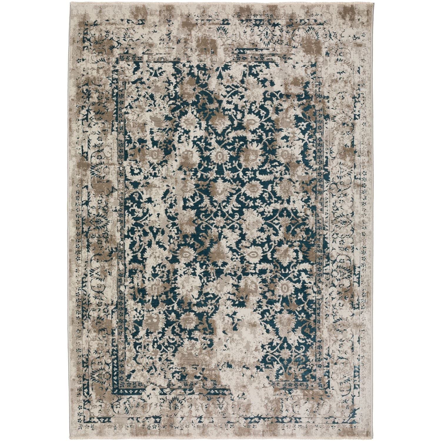 Antalya Ay2 Blue Transitional Rug Rectangle 5' 3" X 7 ' 8"