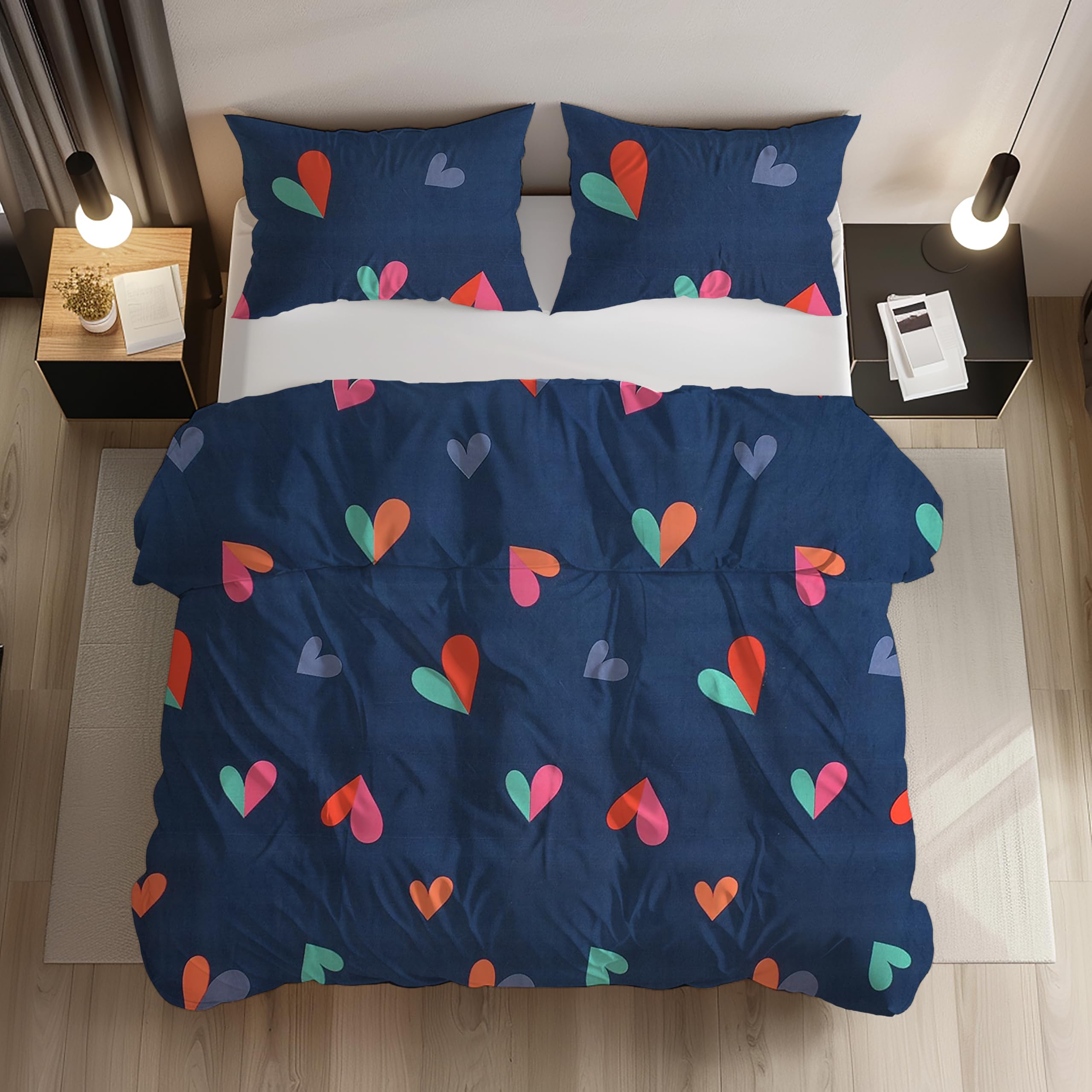 Loomlyfe All Season 220 Gsm King Size Double Bed Ac Comforter/Blanket/Duvet For All Seasons/Weathers  Pack Of 1  Bluehearts