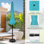 Simple Deluxe 7.5' Patio Umbrella Outdoor Table Market Yard Umbrella With 6 Sturdy Ribs For Backyard, Pool, Garden, Deck, Turquoise