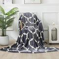 Gray Pattern Throw Blanket, 50X60 Inches Travel Size Microfiber Soft Cozy Fluffy Warm Hand Made Throw Blankets For Couch, Sofa,