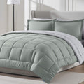 Nestl 7 Piece Queen Comforter Set - Sage Green Reversible Bed in a Bag - Complete Queen Size Bedding Set with Sheets, Pillowcase