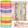 Sabary 48 Pcs Happy Birthday Pencils Rubber Bracelets Set Birthday Party Favors Birthday Pencils Silicone Wristbands Birthday Br