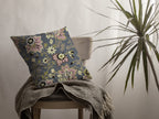 HomeRoots Muted Pink and Gray 18â€ Gray Pink Jacobean Suede Throw Pillow