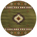 Phoenix Ph4 Green Southwestern Rug Round 8' X 8'
