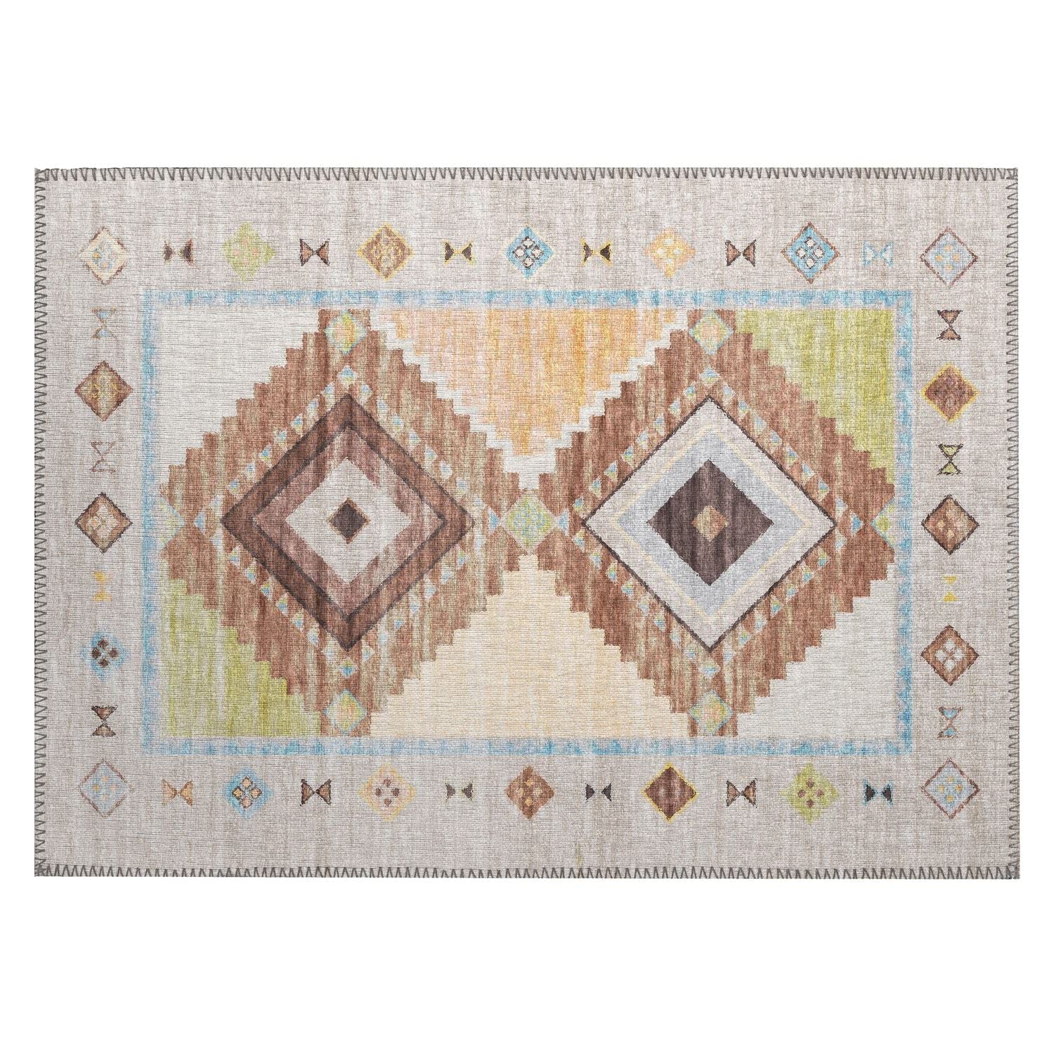 Phoenix Ph2 Taupe Southwestern Rug Rectangle 5' X 7 ' 6"