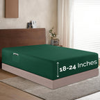 Elegant Comfort 1500 Premium Hotel Quality 18-24 Inches Deep - Extra Deep Pocket Single Fitted Sheet For High Mattress, Luxury And Softest, Smart Pocket - Wrinkle Free, Queen, Hunter Green