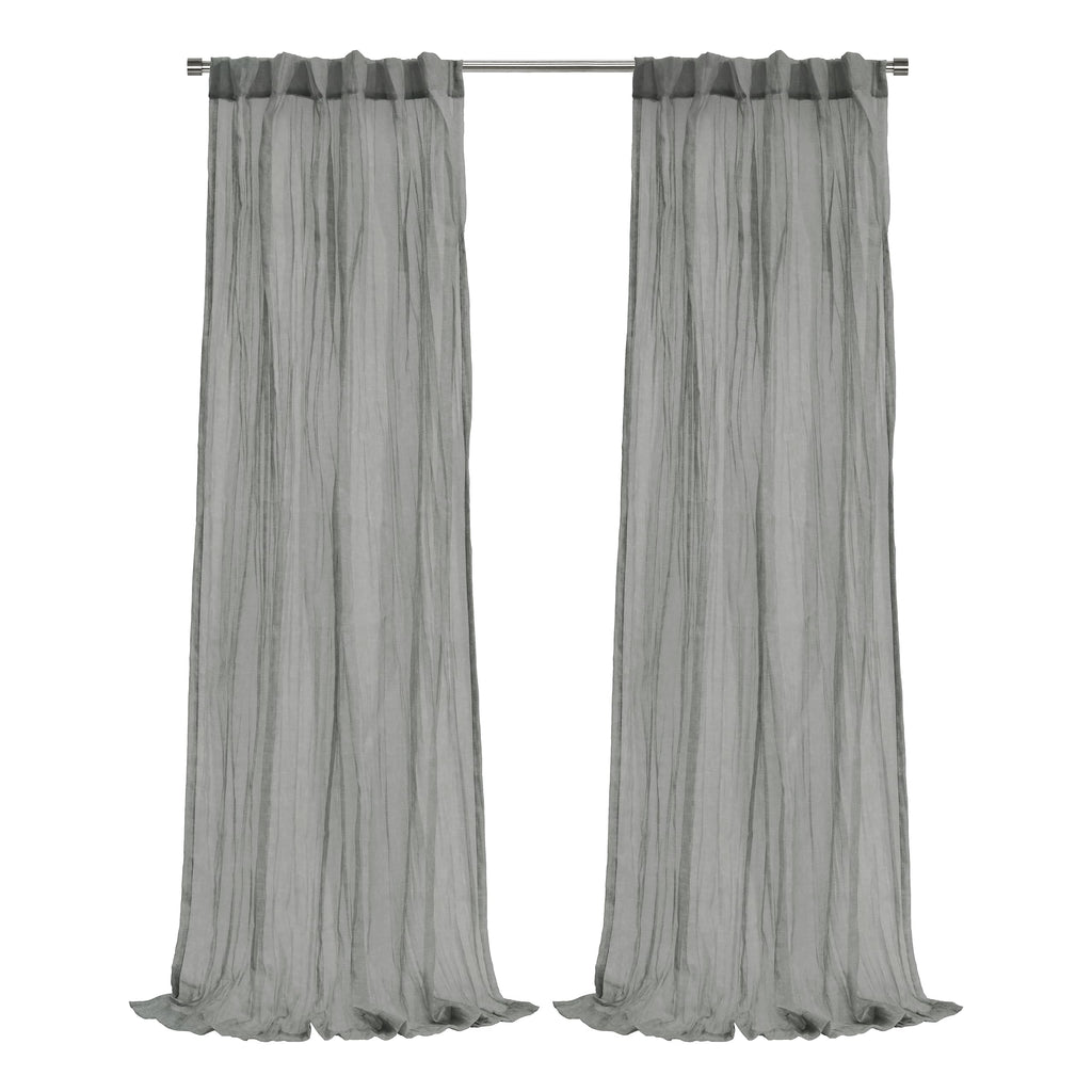 Richmark International Paloma Sheer Dual Header Curtain Panel 52 X 108 In Grey