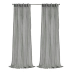 Richmark International Paloma Sheer Dual Header Curtain Panel 52 X 108 In Grey