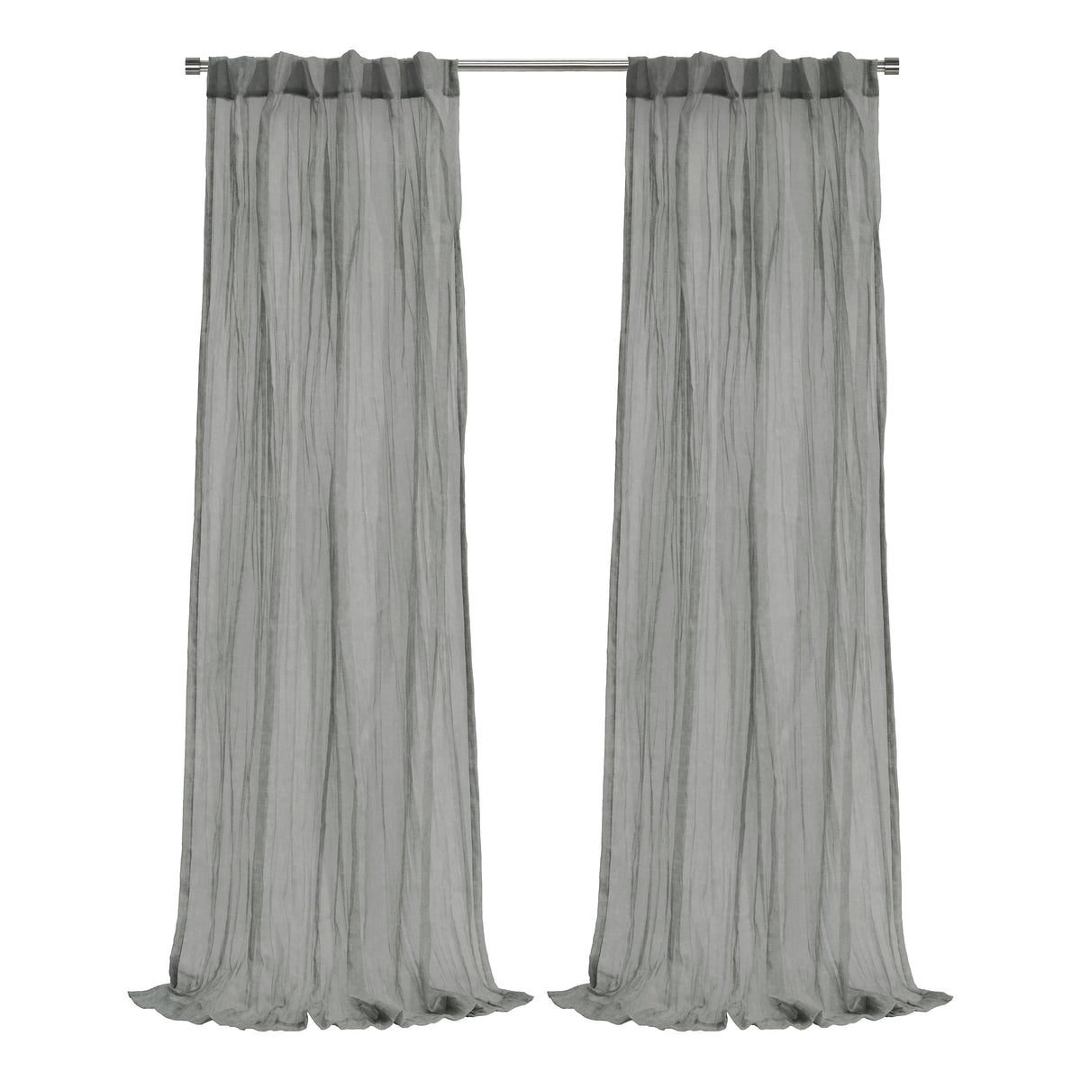Richmark International Paloma Sheer Dual Header Curtain Panel 52 X 108 In Grey