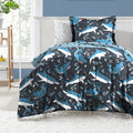 Dream Factory Kids 7-Piece Complete Set Easy-Wash Super Soft Microfiber Comforter Bedding, Full, Blue Sharks
