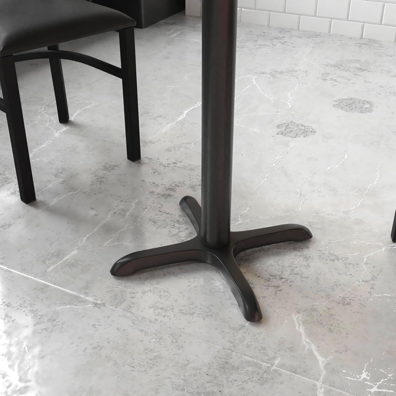 22 x 22 Restaurant Table X-Base with 3 Dia. Table Height Column
